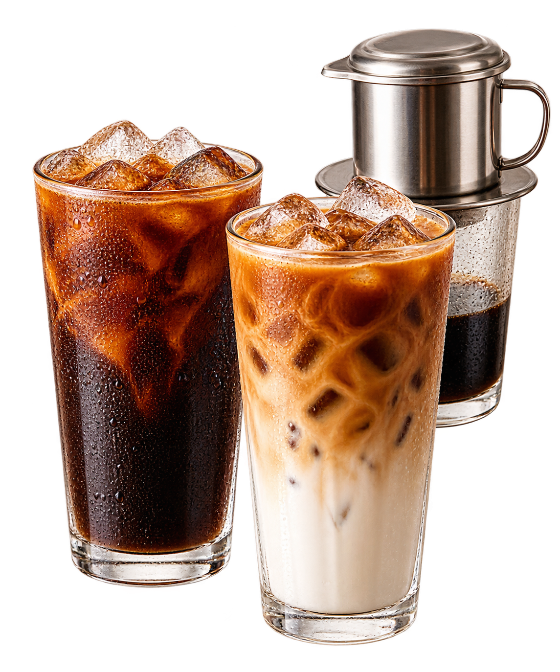 Các dòng cà phê năng lượng, cà phê sữa và cà phê phin